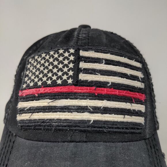KBEthos Men's Patriotic Slideback Hat Black OS Distressed Big American Flag - Picture 4 of 10